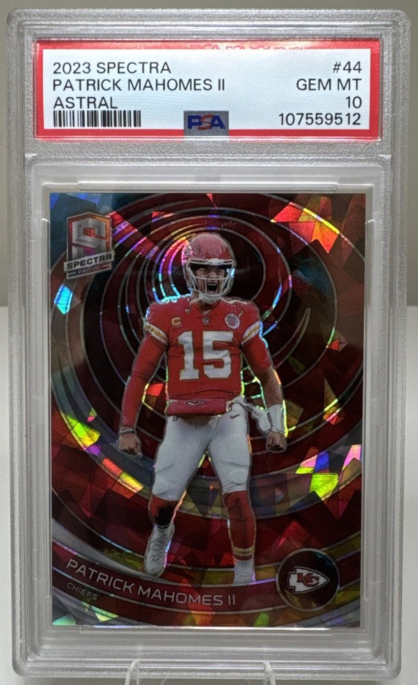 2023 Panini Spectra Astral Prizm #44 Patrick Mahomes II 6/40 Pop 11 PSA 10
