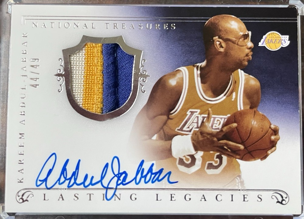 Kareem Abdul-Jabbar 2013-14 National Treasures Patch Auto /49 HOF Game Used