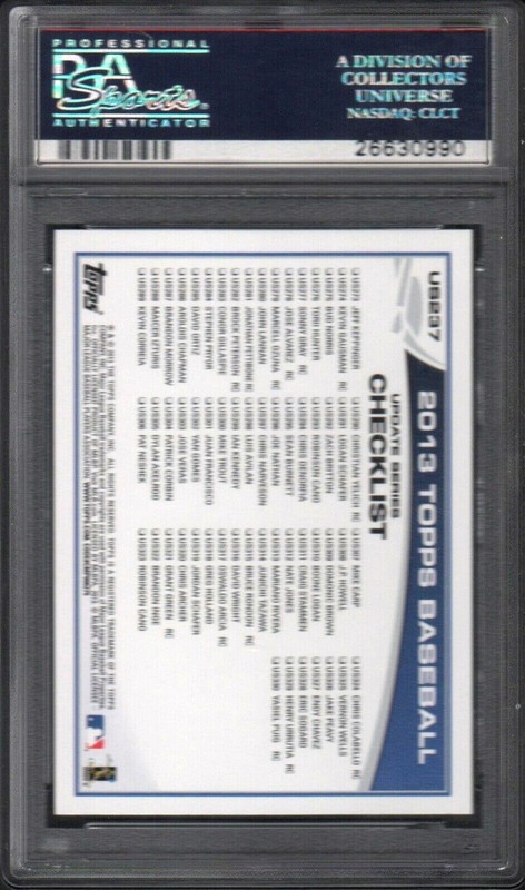 2013 Topps Update #US237 MARIANO RIVERA HOF Wall-Mart Blue PSA 10 GEM MINT view 2