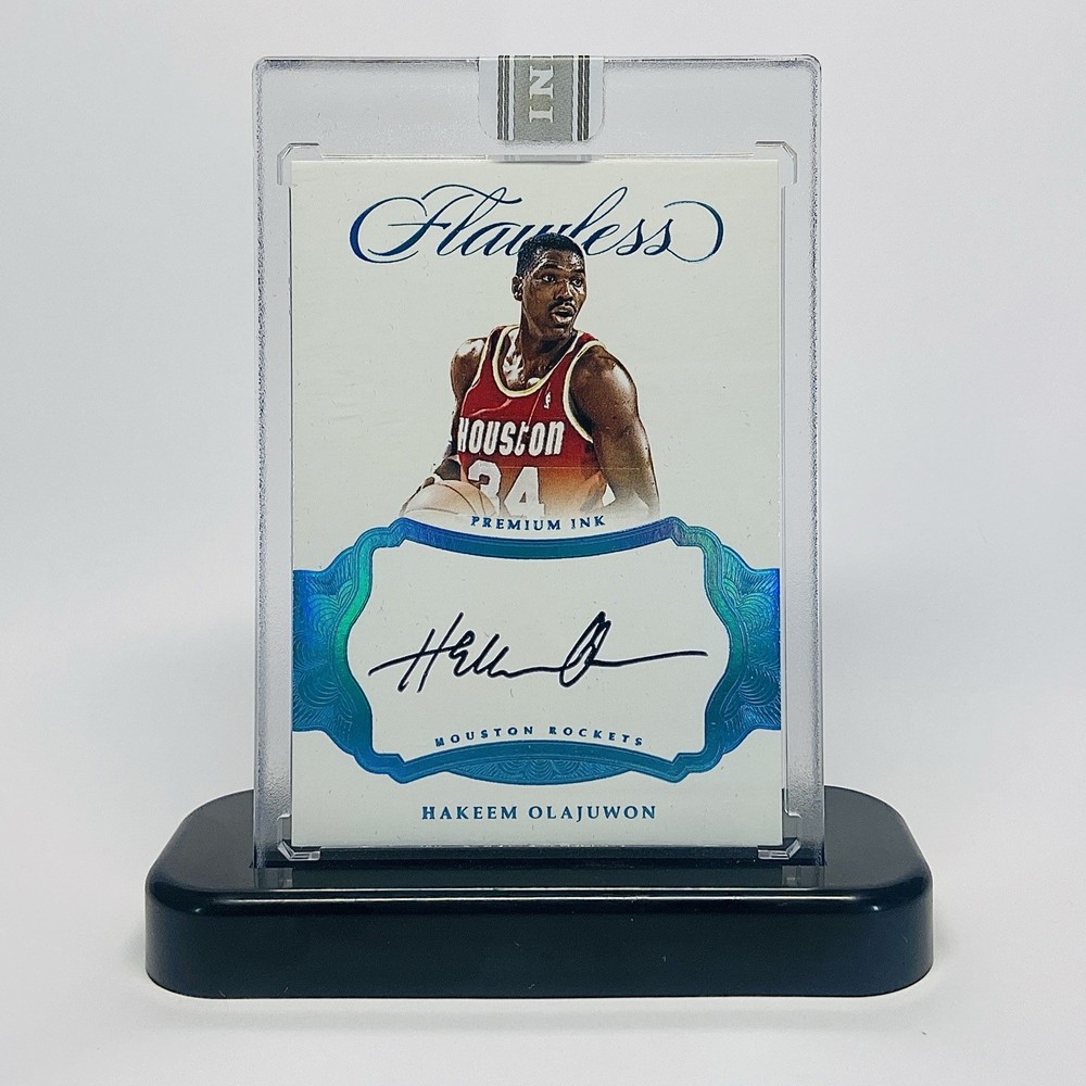 2016-17 Panini Flawless Premium Ink Hakeem Olajuwon White Box 1of1 - 1/1 Auto
