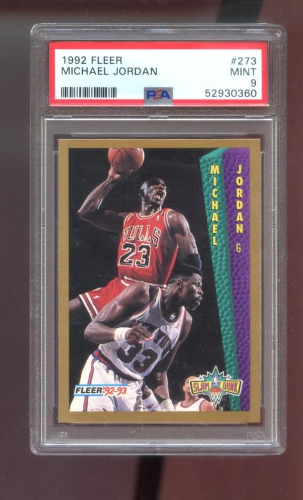 1992-93 Fleer #273 Michael Jordan PSA 9 Graded Basketball Card NBA Slam Dunk 92