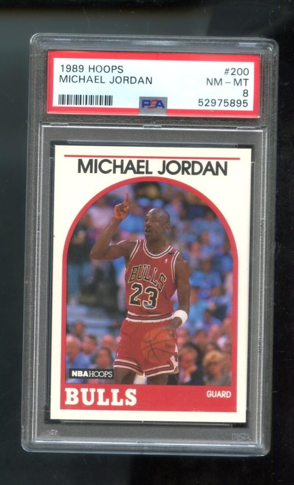 1989-90 Hoops #200 Michael Jordan PSA 8 Graded Basketball Card NBA Bulls 89 1990