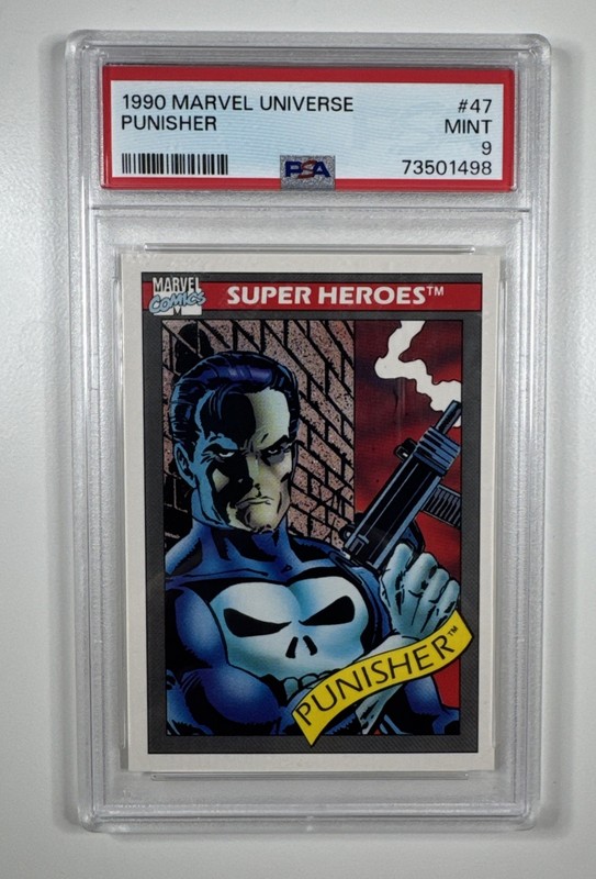 1990 Impel Marvel Universe Super Heroes Punisher #47 Frank Castle 💀 PSA 9 MINT view 2