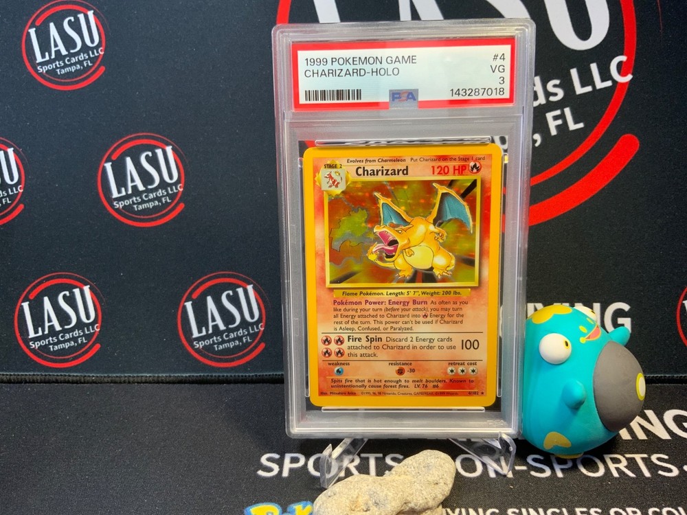 Pokémon TCG Charizard Base Set Holo Unlimited Rare Card 4/102 PSA VG 3