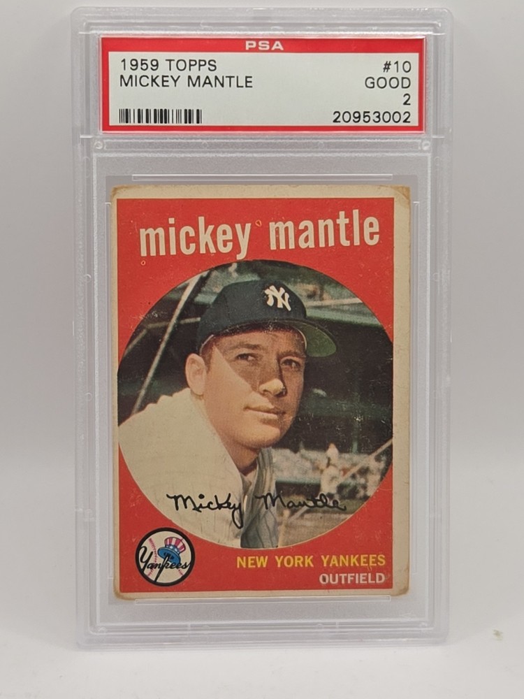 1959 Topps #10 Mickey Mantle New York Yankees HOF PSA 2 GOOD