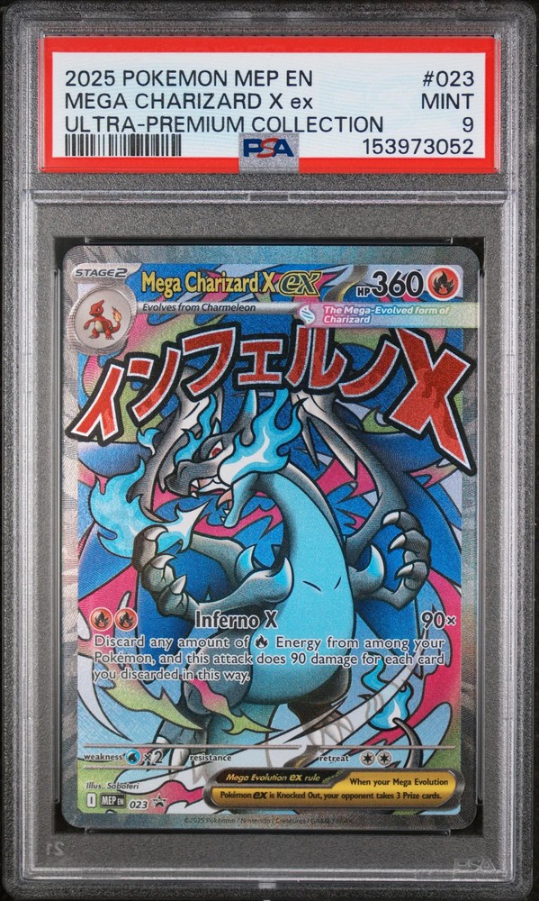 2025 Pokemon Mep EN   Mega Charizard X EX Ultra-Premium Collection PSA 9 #023