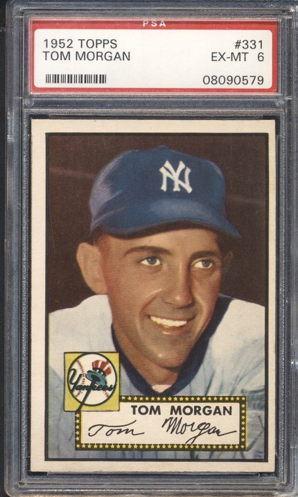 1952 Topps Baseball Tom Morgan ROOKIE #331 PSA 6 YANKEES High Number (SET BREAK)