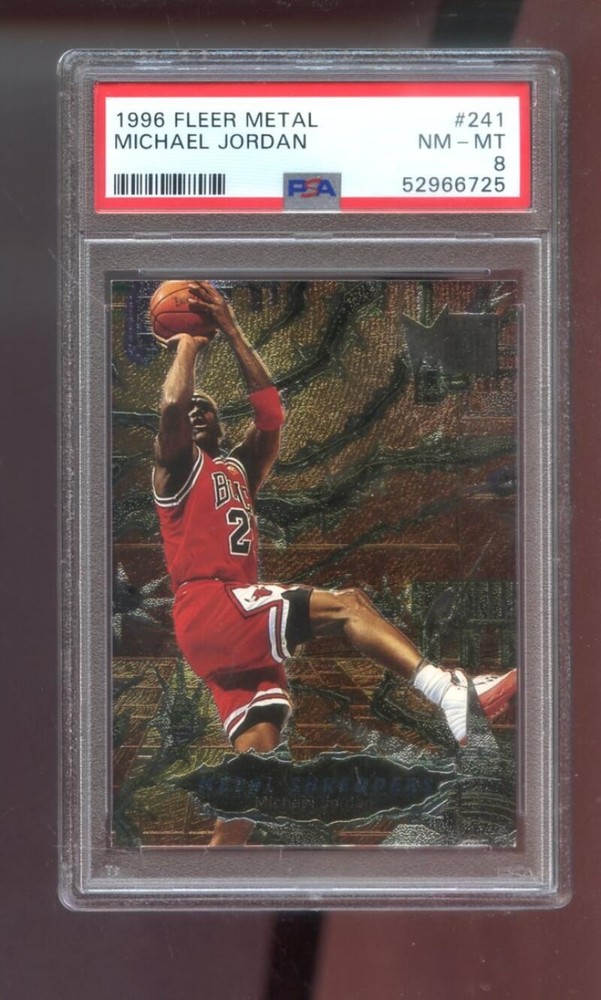 1996-97 Fleer Metal #241 Michael Jordan PSA 8 Graded Card NBA Metal Shredders 96