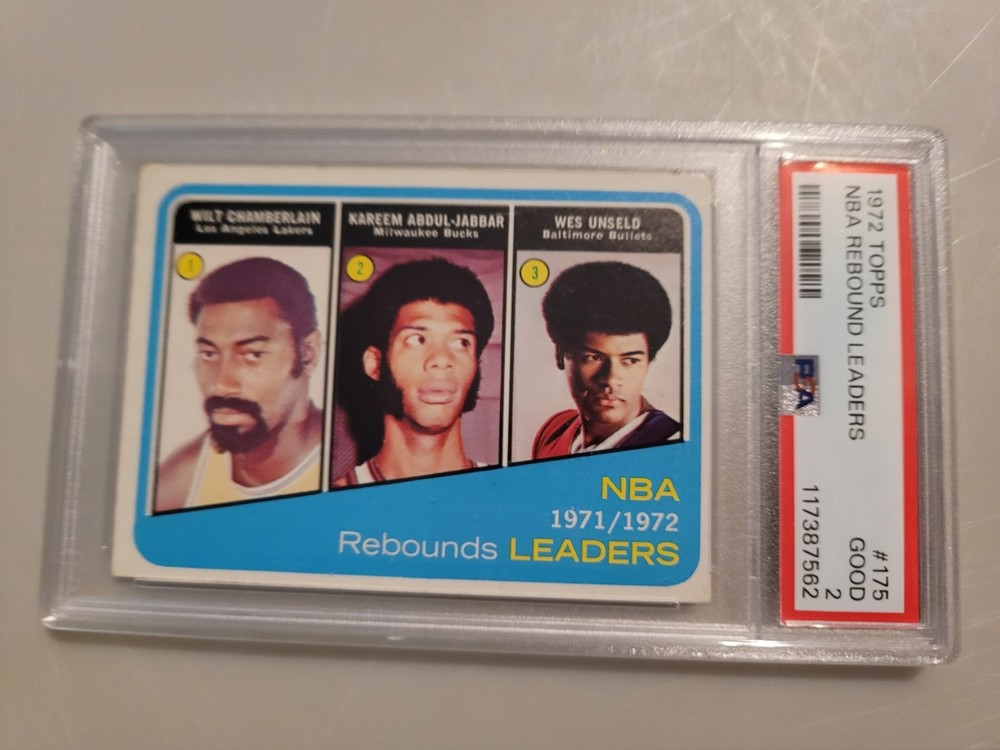 CHAMBERLAIN / ABDUL-JABBAR / WES UNSELD - 1972 TOPPS #175 - PSA GRADE - GOOD 2