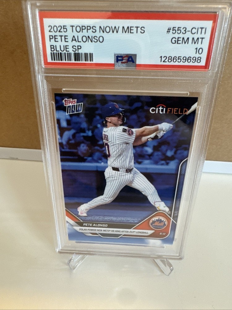 2025 Topps Now Mets Pete Alonso #553-CITI Blue SP PSA 10