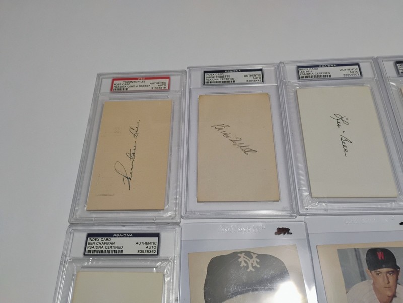 PSA DNA JSA index card cut signatures lot 10 vintage baseball autos 1920s-60s view 2