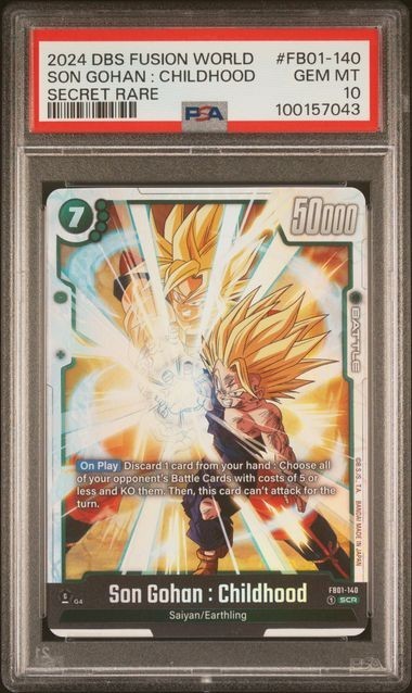PSA 10 Dragon Ball Super Fusion World Son Gohan : Childhood SCR FB01-140 English