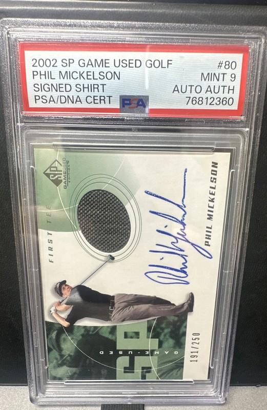2002 SP Game Used Edition - First Tee Phil Mickelson /250 (AU, MEM, RC) Auto view 2