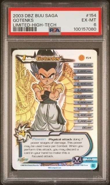 Gotenks 154 Buu Saga High Tech Limited Foil Score 2003 Dragon Ball Z CCG PSA 6