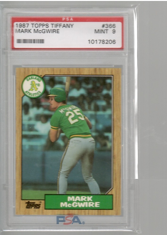 1987 TOPPS TIFFANY # 366 MARK MCGWIRE PSA  9