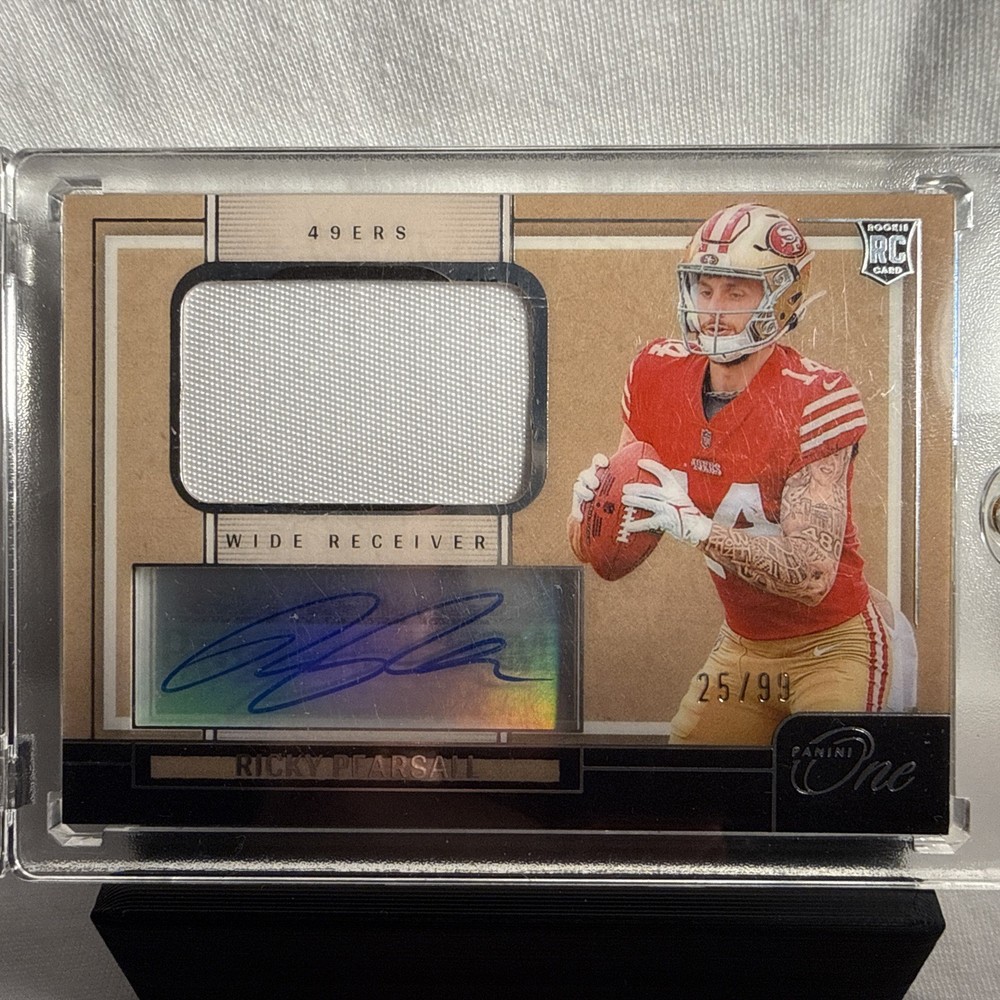 2024 Panini-One Ricky Pearsall 2 Color RPA /99 Rookie Card Auto Patch #108 49ers