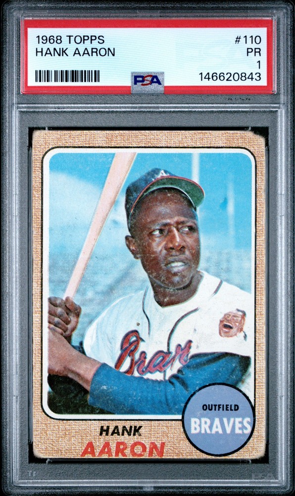 1968 Topps #110 Hank Aaron PSA 1