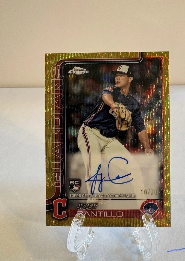 2025 Topps Chrome - Joey Cantillo #RA-JCA Gold Wave Refractor Auto /50 (RC)