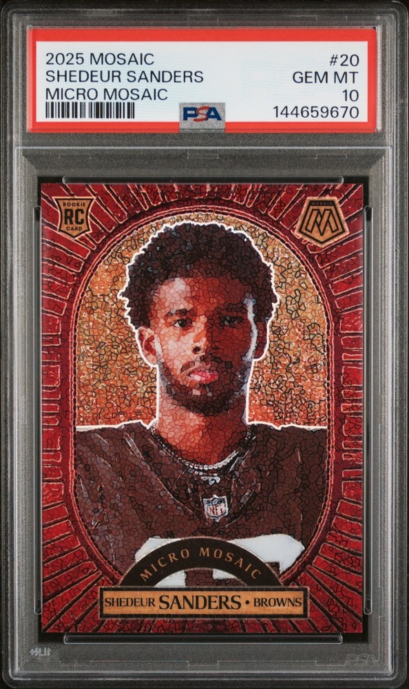 2025 Mosaic Shedeur Sanders #20 Micro Mosaic Rookie Card PSA 10 GEM MINT