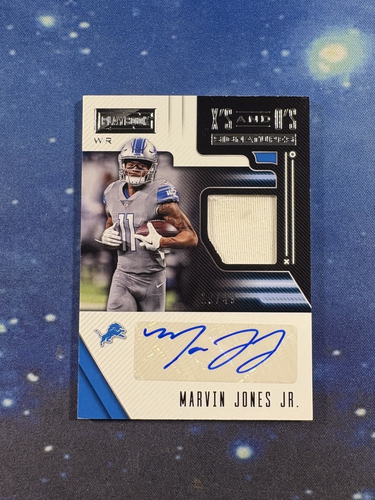 Marvin Jones Jr 2018 Panini Playbook #XOS-MJ Game-Used Patch Auto /49 LIONS