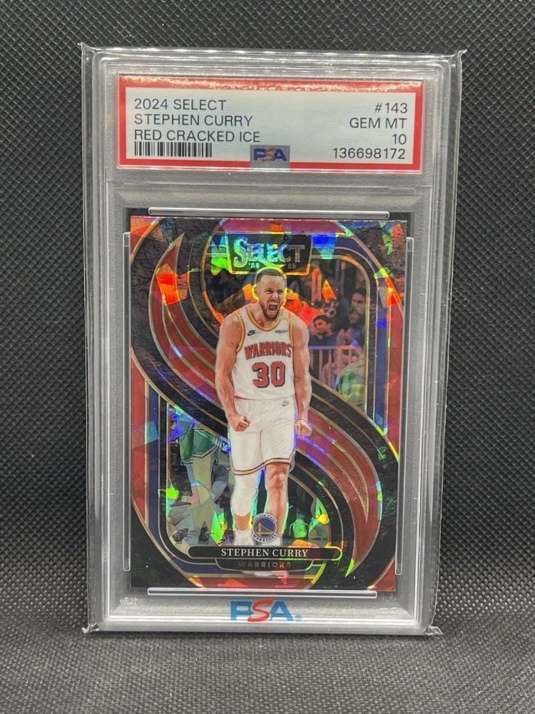 2024 Select Prem. Level Stephen Curry Red Cracked Ice 143 PSA 10 GEM MINT POP 3