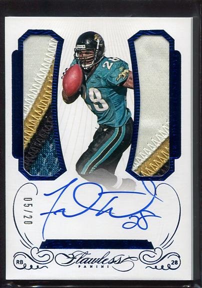 2015 Fred Taylor Patch Auto Panini Flawless Sapphire /20 #GPDA-FT Jaguars