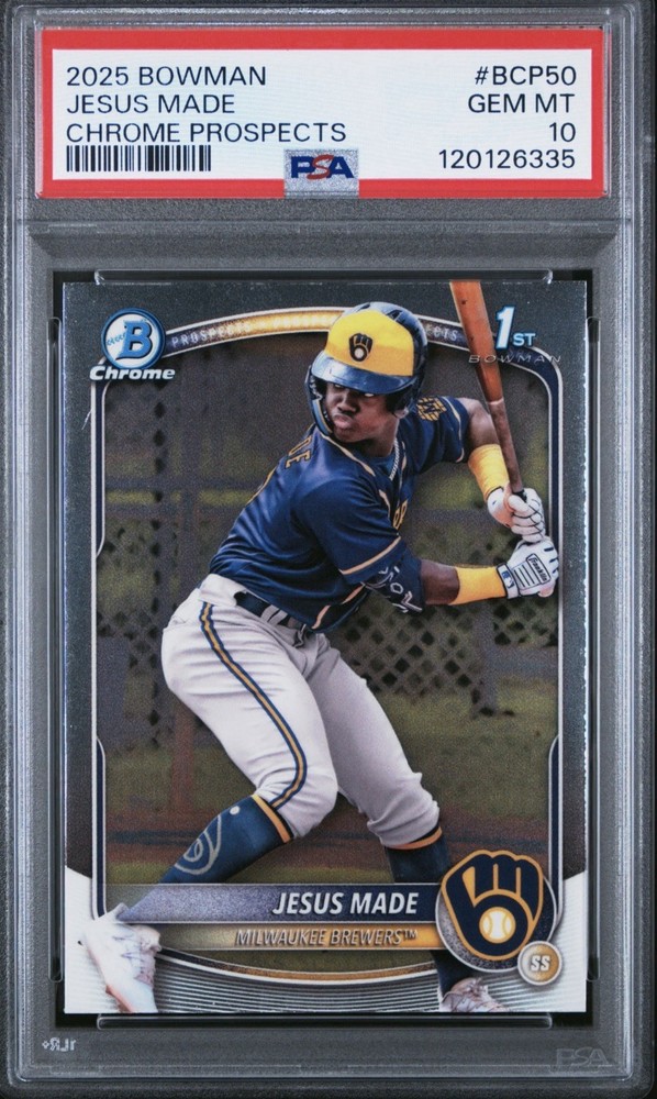 2025 1st Bowman Jesus Made #BCP50 Chrome Rookie RC Baseball Card PSA 10 QTY
