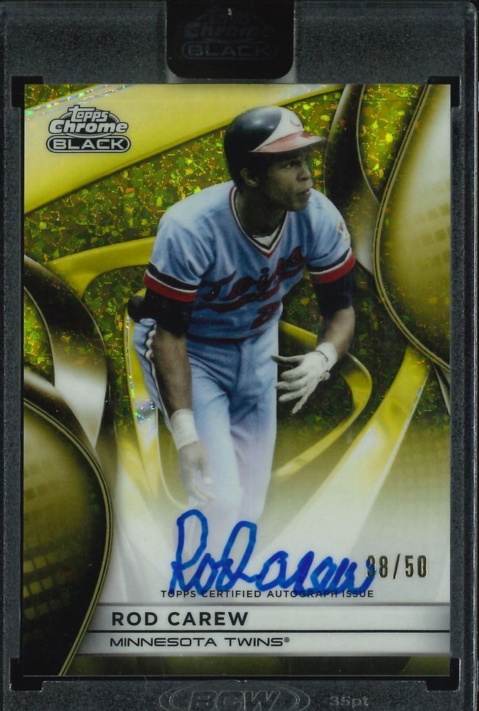 2025 Topps Chrome Black Gold Sparkle Refractor Auto Rod Carew 38/50 SP!