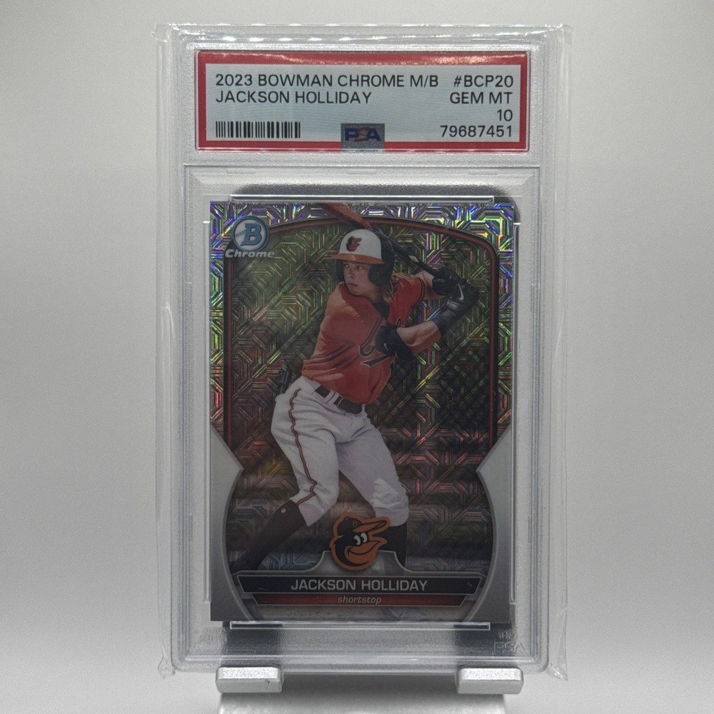 2023 BOWMAN CHROME MEGA BOX JACKSON HOLLIDAY ROOKIE MOJO REFRACTOR PSA 10 