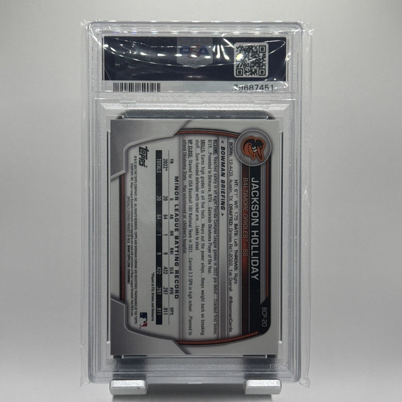 2023 BOWMAN CHROME MEGA BOX JACKSON HOLLIDAY ROOKIE MOJO REFRACTOR PSA 10  view 2