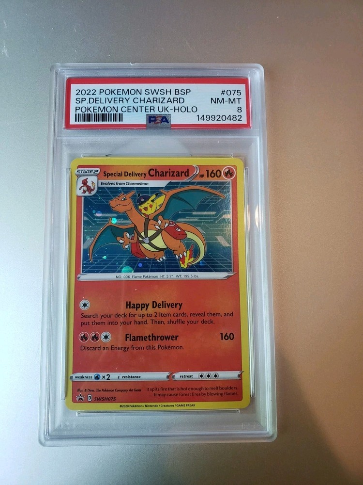 PSA 8 Pokemon Special Delivery Charizard SWSH075 Promo W/Swirls