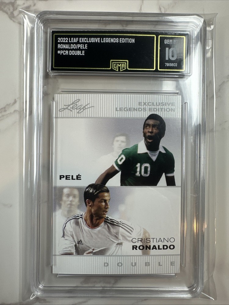 2022 Leaf Exclusive Legends Edition #PCR Double Cristiano Ronaldo Pele GMA 10