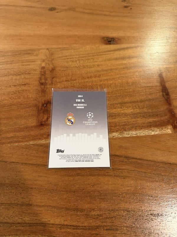 Vinicius Vini Jr 2025-26 Topps Chrome UEFA Champions Silenced Refractor SP NRMT+ view 2