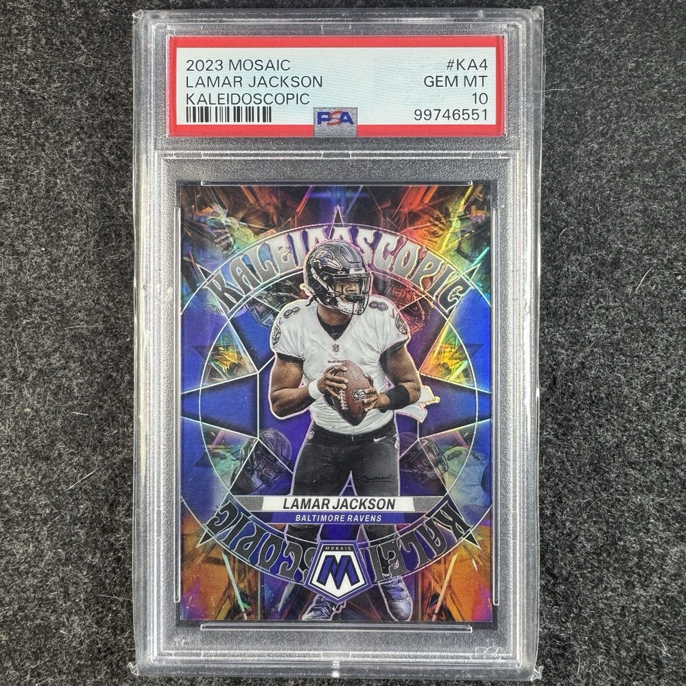 2023 Panini Mosaic Lamar Jackson Kaleidoscopic #KA4 Ravens PSA 10 GEM MINT