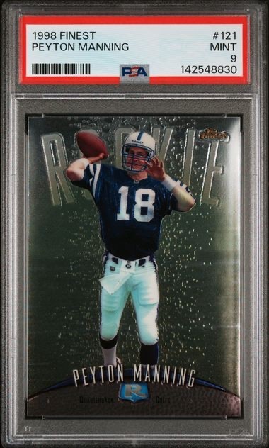 1998 Topps Finest Peyton Manning #121 Rookie Card RC Indianapolis Colts PSA 9