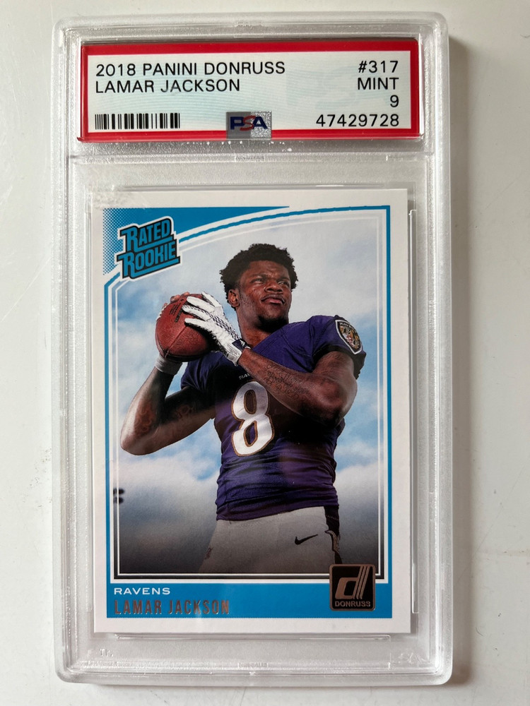 2018 Donruss Lamar Jackson Rated Rookie PSA 9