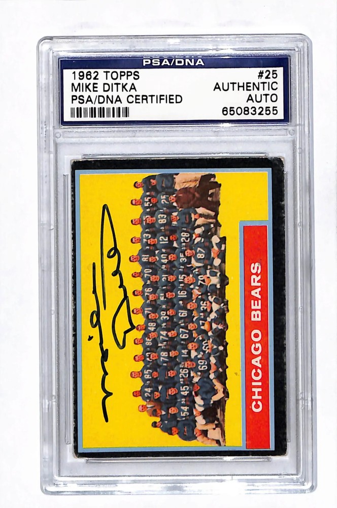 1962 Topps Mike Ditka #25 Auto Psa Authentic