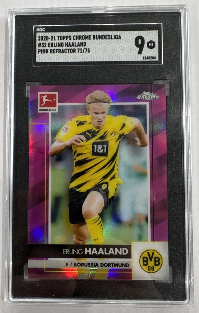 2020-21 Topps Chrome Bundesliga - Erling Haaland #32 Pink Refractor 71/75