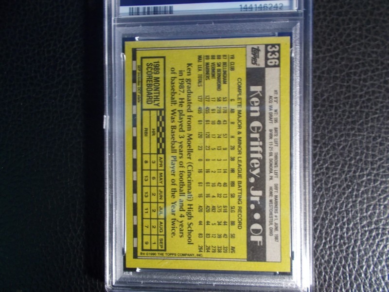 1990 TOPPS #336 KEN GRIFFEY JR. PSA 9 !!! view 2