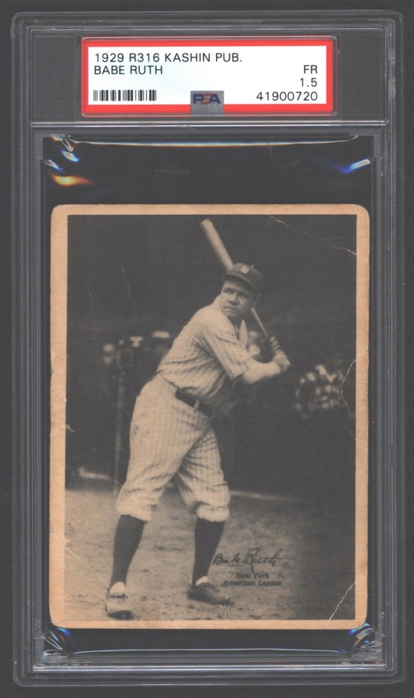 1929 R316 Kashin Publications Babe Ruth PSA 1.5  Yankees NICE!