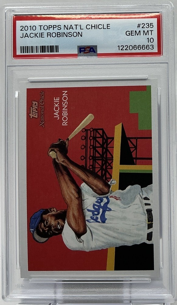 Jackie Robinson PSA 10- 2010 Topps National Chicle -Dodgers, Color Barrier, HOF
