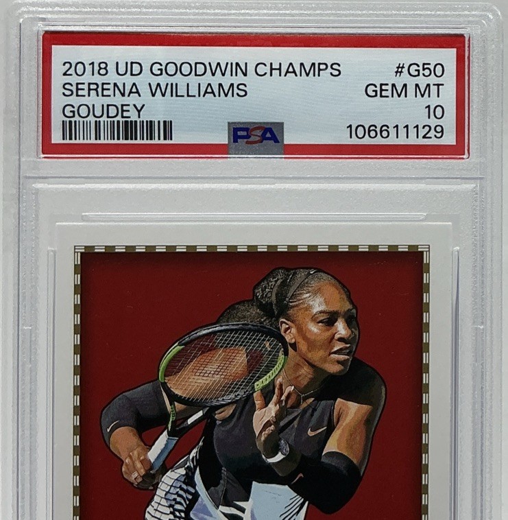 Serena Williams PSA 10 -2018 Upper Deck Goodwin Champions ‘Goudey Portrait’ GOAT view 2