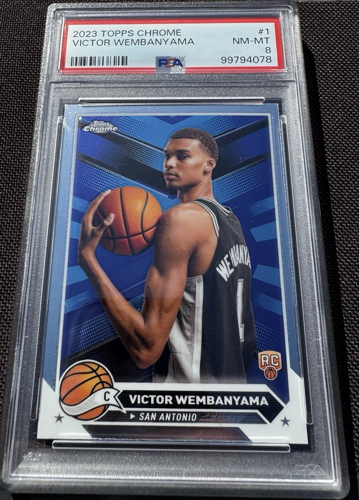 VICTOR WEMBANYAMA 2023 TOPPS CHROME #1 RC PSA 8 💥