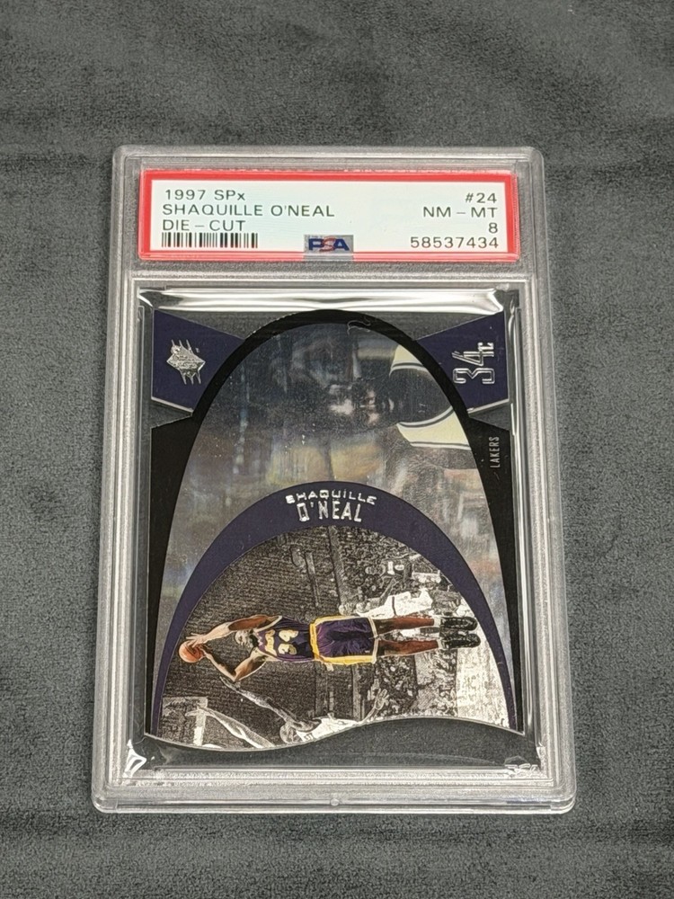 Shaquille O'Neal 1997 SPx Die Cut Hologram #SPX24 PSA Grade NM 8