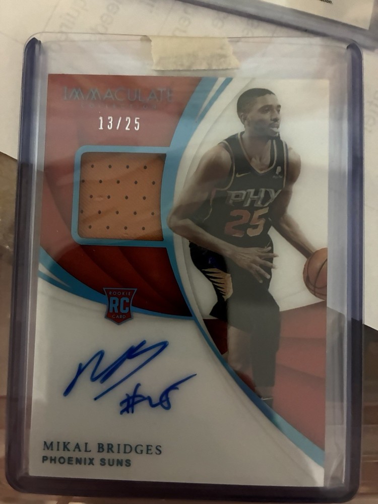 Mikal Bridges Patch Autograph Immaculate RPA Jersey Number On Card Auto