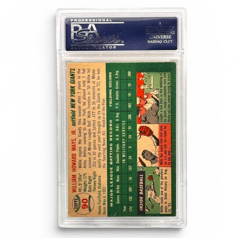 1954 Topps Willie Mays #90 PSA 5.5 EX+ New York Giants HOF Centered view 2