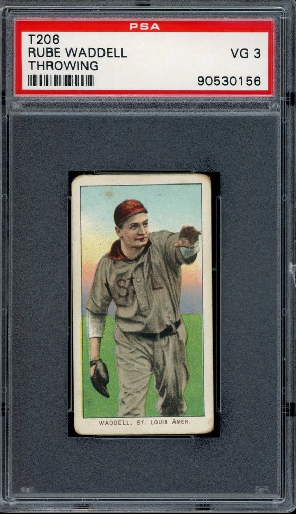 1909 T206 Rube Waddell Throwing St. Louis Browns HOF PSA 3