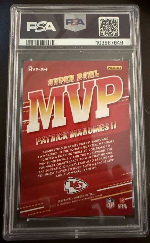 2020 Panini Donruss - Super Bowl Mvp Patrick Mahomes II #MVP-PM .  Low Pop 69 view 2