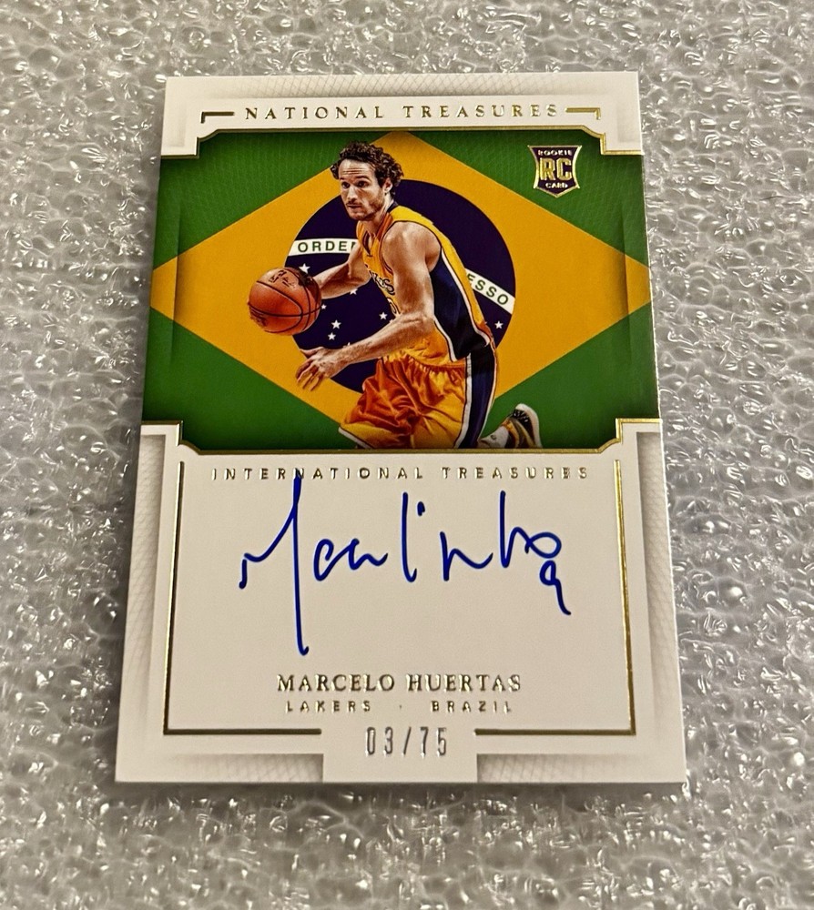MARCELO HUERTAS 2015-16 Panini National Treasures AUTO #3/75 RC International