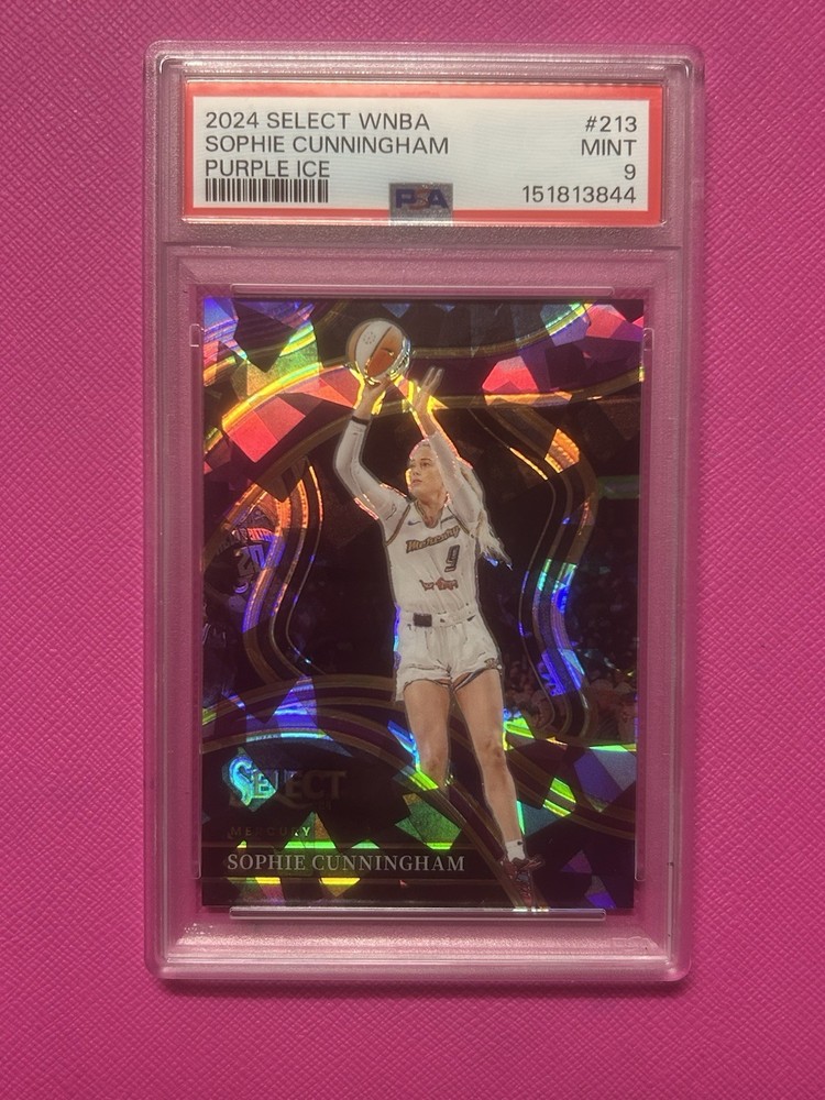 2024 Select WNBA Purple Ice #213 Sophie Cunningham COURTSIDE /149 PSA 9